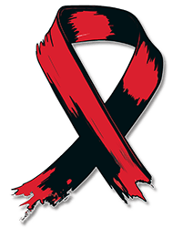 Red HIV awareness ribbon